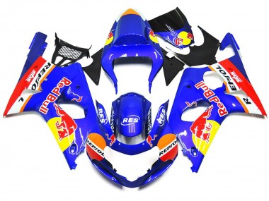 00-02 Custom Red Bull Stil OEM Stil-Kit Suzuki GSXR 1000 Motorrad Verkleidungen