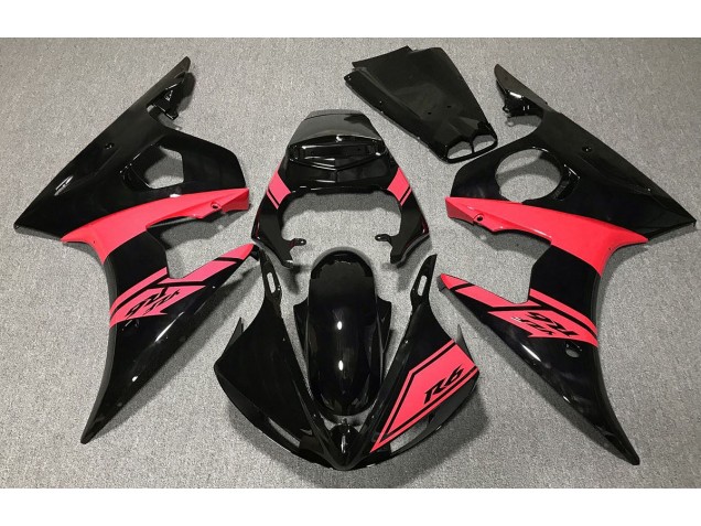 03-04 Glänzend Schwarz & Rot Yamaha R6 Motorrad Verkleidungen