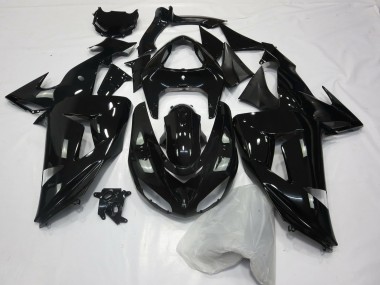 06-07 Schwarz-Einfarbig Glänzend Kawasaki ZX10R Motorrad Verkleidungen