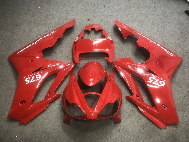 06-08 Rot Mit Weißen Aufklebern Triumph Daytona 675 Motorrad Verkleidungen