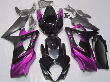 07-08 Schwarz Glänzend & Pink Suzuki GSXR 1000 Motorrad Verkleidungen