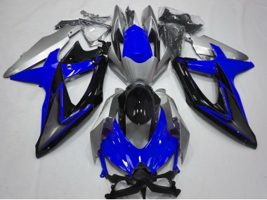 08-10 Blau & Silber Suzuki GSXR 600-750 Motorrad Verkleidungen