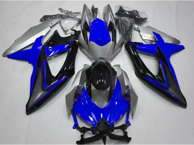 08-10 Blau & Silber Suzuki GSXR 600-750 Motorrad Verkleidungen