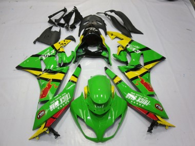 09-12 Grün Gelb Kawasaki ZX6R Motorrad Verkleidungen