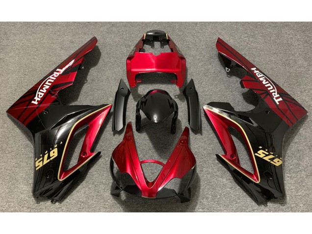 09-12 Rot Glänzend & Schwarz Triumph Daytona 675 Motorrad Verkleidungen