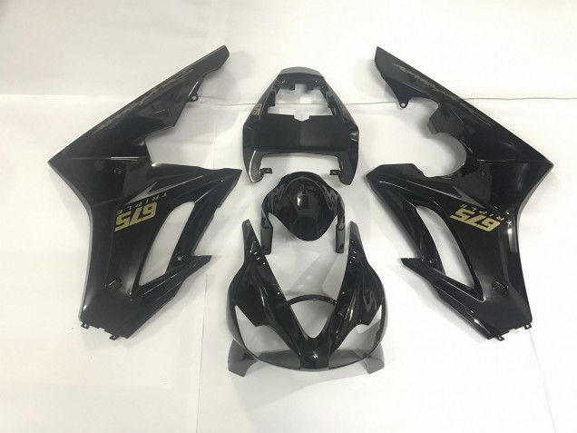 09-12 Schwarz Glänzend & Gold Triumph Daytona 675 Motorrad Verkleidungen