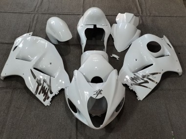 97-07 Glänzend Weiß OEM Stil Mit Silbernen Aufklebern Suzuki GSXR 1300 Motorrad Verkleidungen