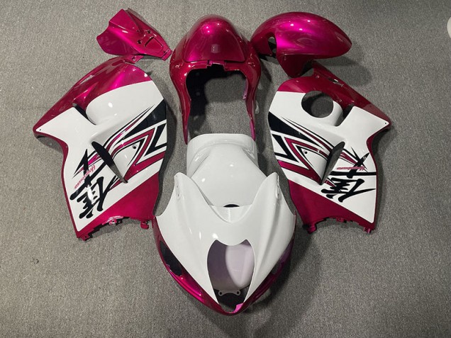 97-07 Glänzend Weiß & Pink Suzuki GSXR 1300 Motorrad Verkleidungen